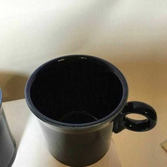 Fiesta Round O blue Handled Mugs Coffee‎ cups set of 2 - Picture 6 of 8